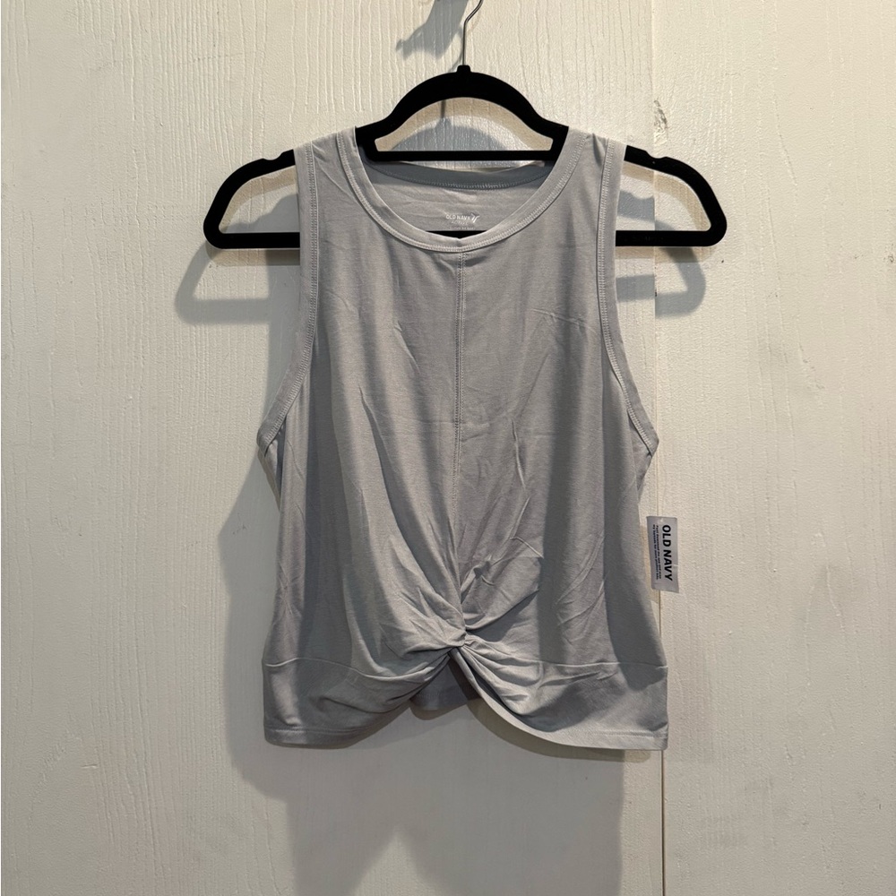 NWT Old Navy Light Gray Front Twist Tank Top